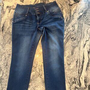 Mōdaxpress (Moda Xpress) butt-lifting jeans high waist stretchy button and Zip